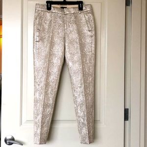 JCrew Metallic Gold Trousers
